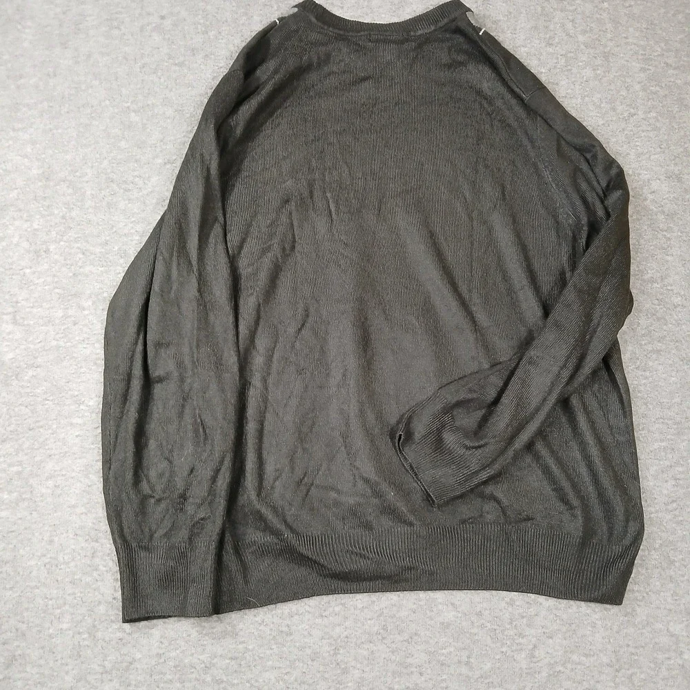 Dockers Mens Argyle Crewneck Sweater Black Grey Acrylic Pullover XL 736401547324